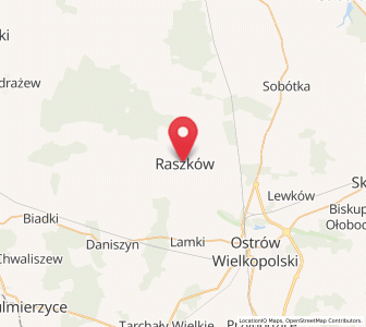 Map of Raszków, Greater Poland
