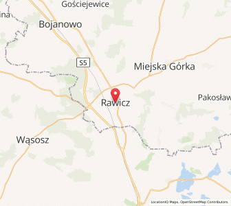 Map of Rawicz, Greater Poland