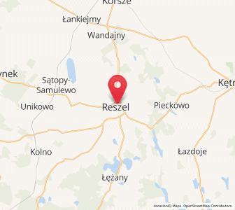 Map of Reszel, Warmia-Masuria