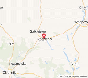 Map of Rogoźno, Greater Poland