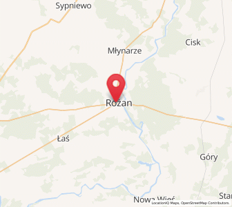 Map of Różan, Mazovia