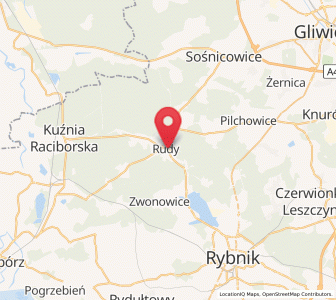 Map of Rudy, Silesia