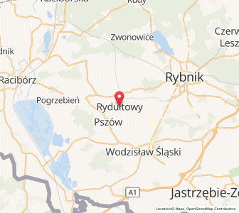 Map of Rydułtowy, Silesia