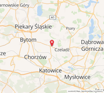 Map of Siemianowice Śląskie, Silesia