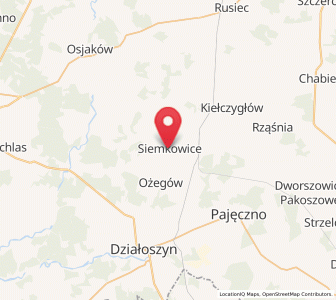 Map of Siemkowice, Łódź Voivodeship