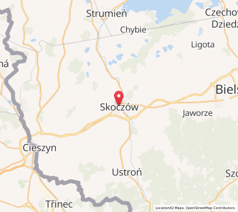 Map of Skoczów, Silesia