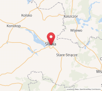 Map of Sława, Lubusz