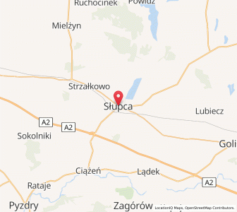 Map of Słupca, Greater Poland