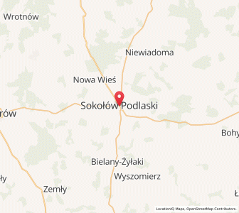 Map of Sokołów Podlaski, Mazovia