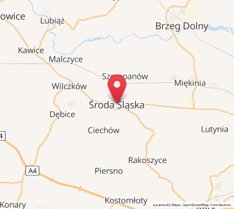 Map of Środa Śląska, Lower Silesia