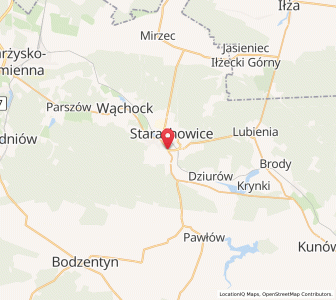 Map of Starachowice, Świętokrzyskie