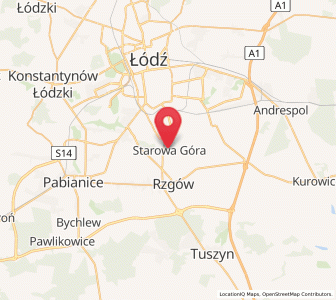 Map of Starowa Góra, Łódź Voivodeship
