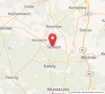 Map of Strzebiń, Silesia