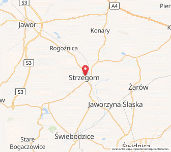 Map of Strzegom, Lower Silesia