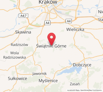 Map of Świątniki Górne, Lesser Poland
