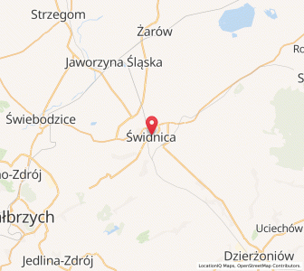 Map of Świdnica, Lower Silesia