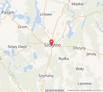 Map of Szczytno, Warmia-Masuria