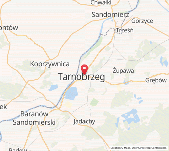 Map of Tarnobrzeg, Subcarpathia