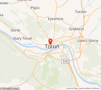 Map of Toruń, Kujawsko-Pomorskie