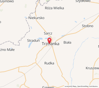 Map of Trzcianka, Greater Poland