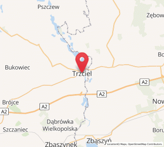 Map of Trzciel, Lubusz