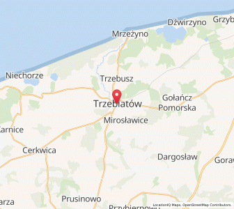 Map of Trzebiatów, West Pomerania