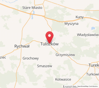 Map of Tuliszków, Greater Poland