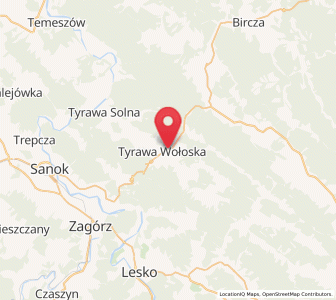 Map of Tyrawa Wołoska, Subcarpathia