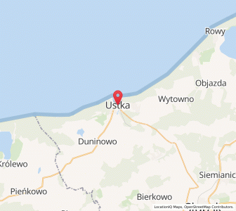 Map of Ustka, Pomerania