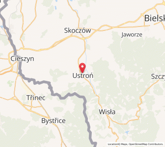 Map of Ustroń, Silesia