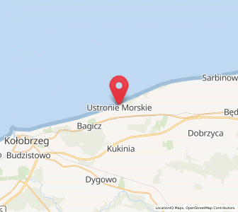Map of Ustronie Morskie, West Pomerania