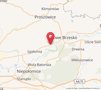 Map of Wawrzeńczyce, Lesser Poland