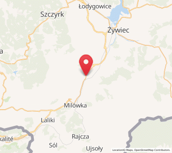 Map of Węgierska Górka, Silesia