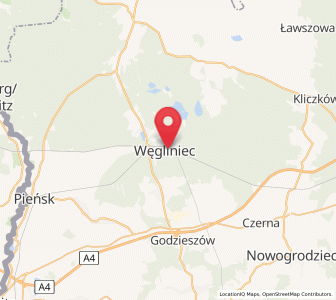 Map of Węgliniec, Lower Silesia