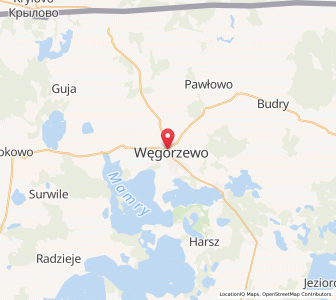 Map of Węgorzewo, Warmia-Masuria