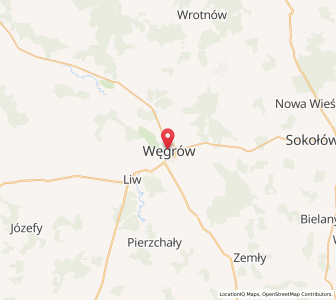 Map of Węgrów, Mazovia