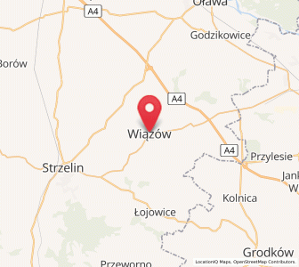 Map of Wiązów, Lower Silesia