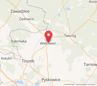 Map of Wielowieś, Silesia