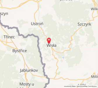 Map of Wisła, Silesia