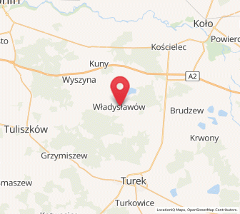 Map of Władysławów, Greater Poland