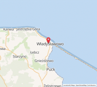 Map of Władysławowo, Pomerania