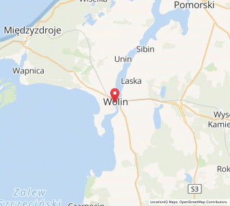 Map of Wolin, West Pomerania