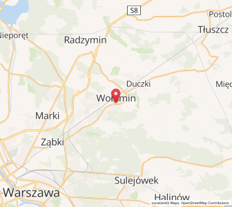Map of Wołomin, Mazovia