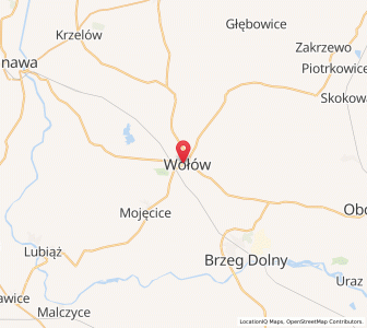 Map of Wołów, Lower Silesia