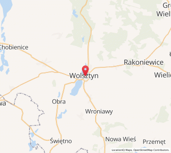 Map of Wolsztyn, Greater Poland