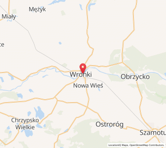Map of Wronki, Greater Poland