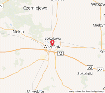 Map of Września, Greater Poland