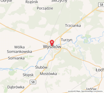Map of Wyszków, Mazovia