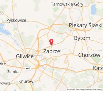 Map of Zabrze, Silesia