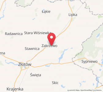 Map of Zakrzewo, Greater Poland